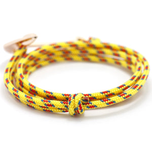 Rose Gold Anchor On Yellow Rope Bracelet - BIJOUONE