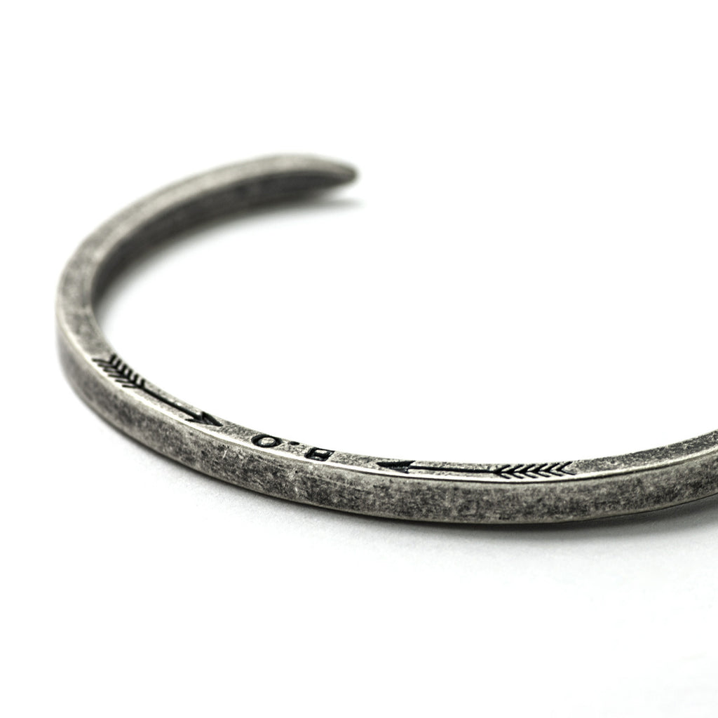 Skinny Railroad Spike Cuff, Antique Silver - BIJOUONE