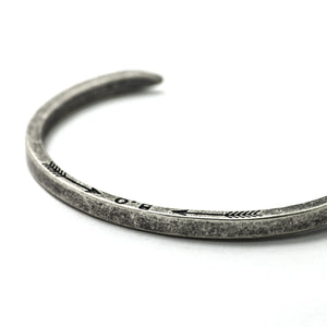 Skinny Railroad Spike Cuff, Antique Silver - BIJOUONE