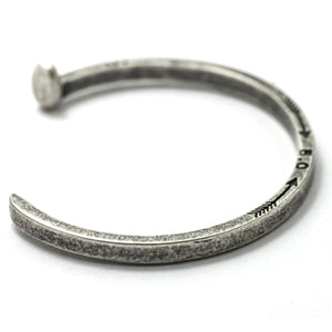 Skinny Railroad Spike Cuff, Antique Silver - BIJOUONE