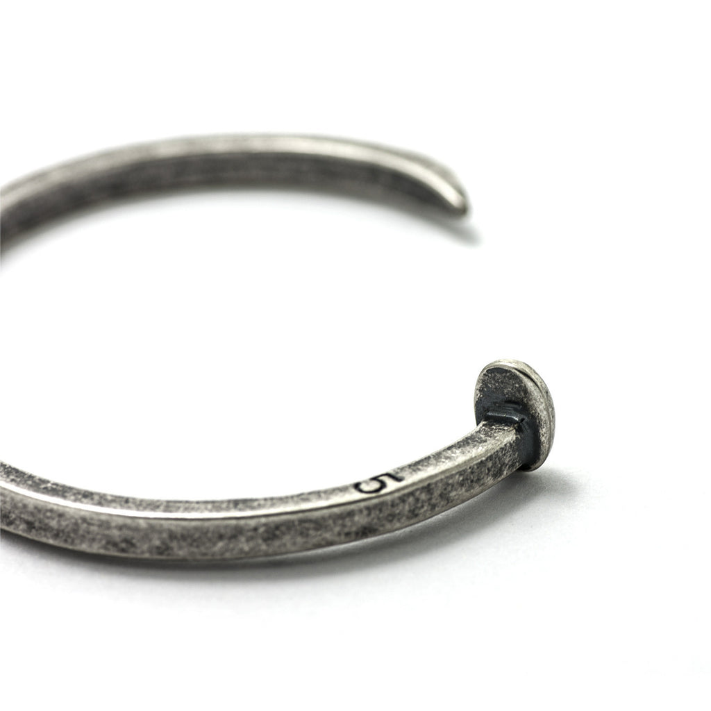 Skinny Railroad Spike Cuff, Antique Silver - BIJOUONE