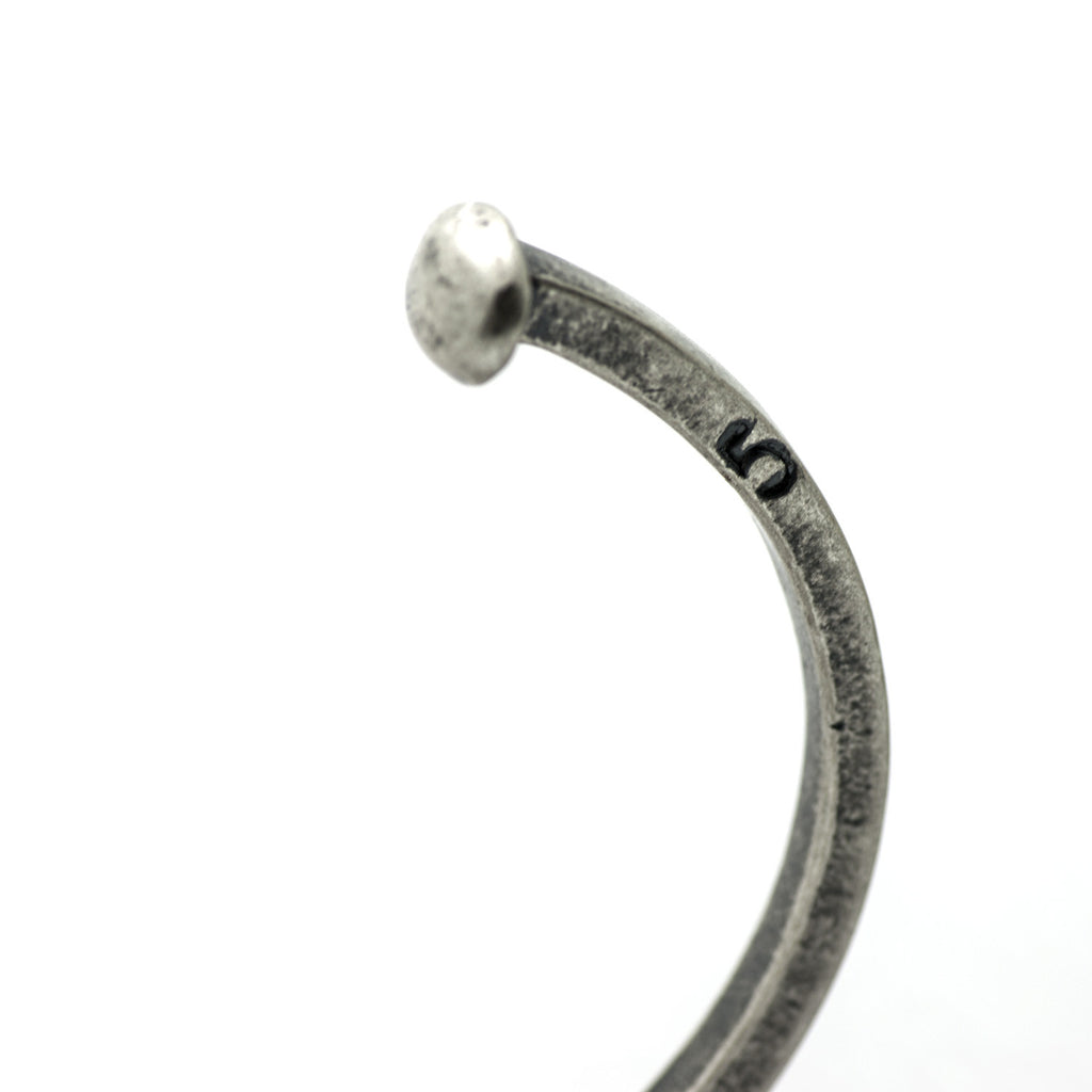 Skinny Railroad Spike Cuff, Antique Silver - BIJOUONE