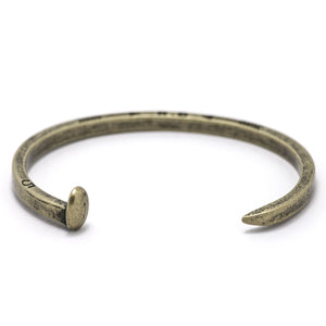 Skinny Railroad Spike Cuff, Antique Brass - BIJOUONE