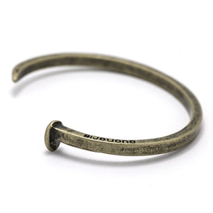 Skinny Railroad Spike Cuff, Antique Brass - BIJOUONE