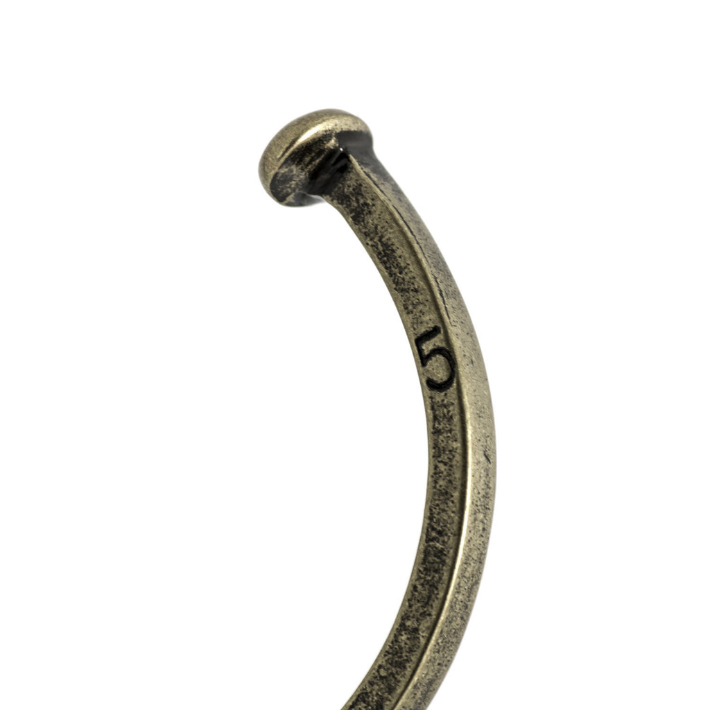 Skinny Railroad Spike Cuff, Antique Brass - BIJOUONE