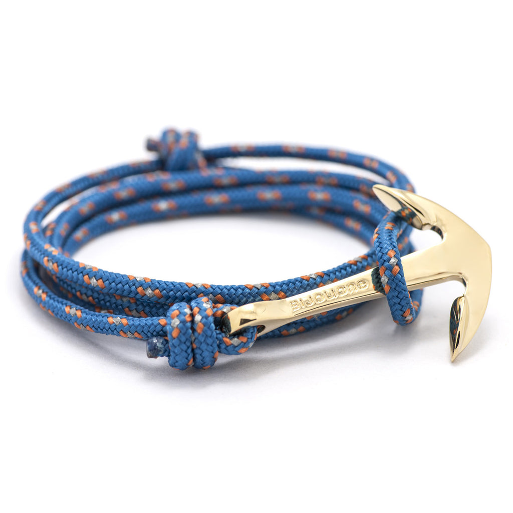 Gold Anchor On Caribbean Rope Bracelet - BIJOUONE