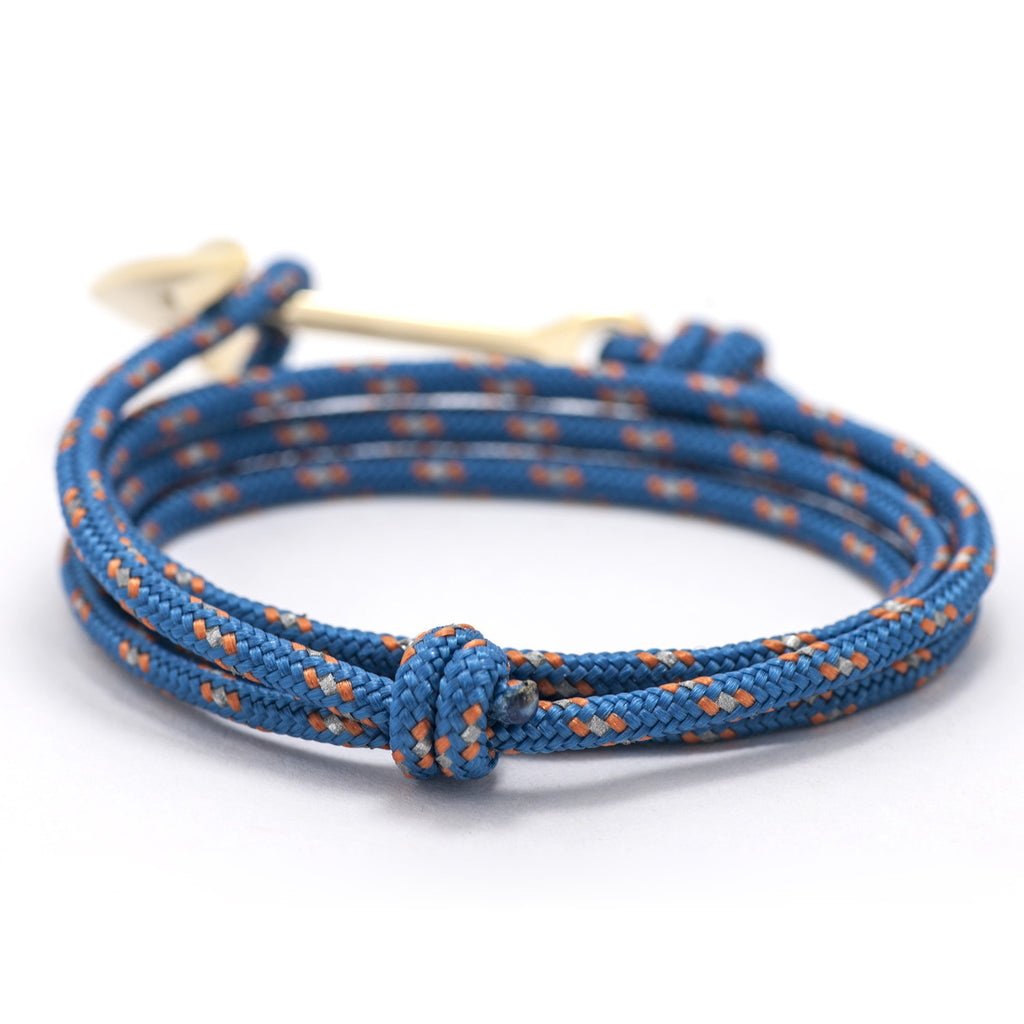 Gold Anchor On Caribbean Rope Bracelet - BIJOUONE