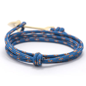 Gold Anchor On Caribbean Rope Bracelet - BIJOUONE