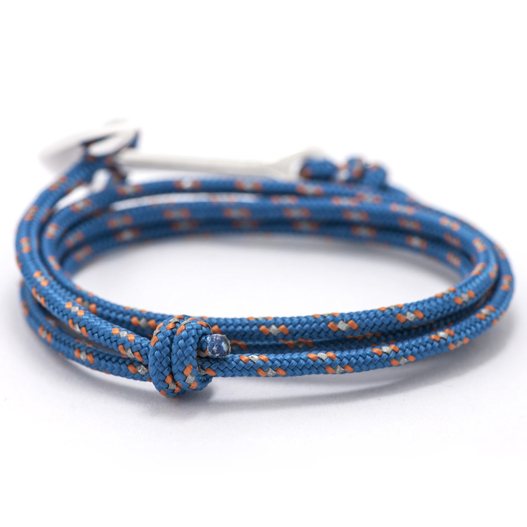 Silver Anchor On Caribbean Rope Bracelet - BIJOUONE