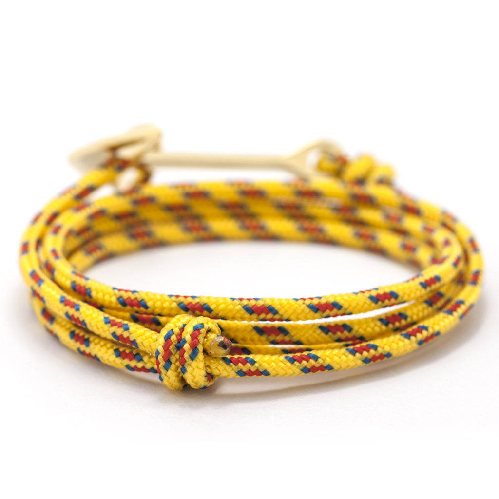 Gold Anchor On Yellow Rope Bracelet - BIJOUONE