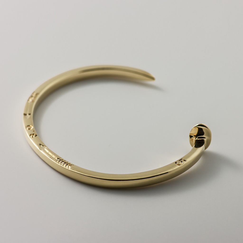 Skinny Railroad Spike Cuff Bracelet, Gold - BIJOUONE