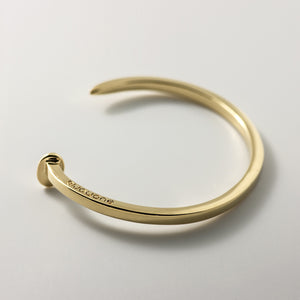 Skinny Railroad Spike Cuff Bracelet, Gold - BIJOUONE