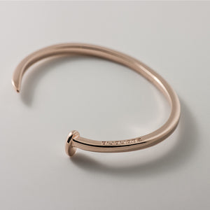 Skinny Railroad Spike Cuff Bracelet, Rose Gold - BIJOUONE