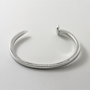 Skinny Railroad Spike Cuff Bracelet, Silver - BIJOUONE