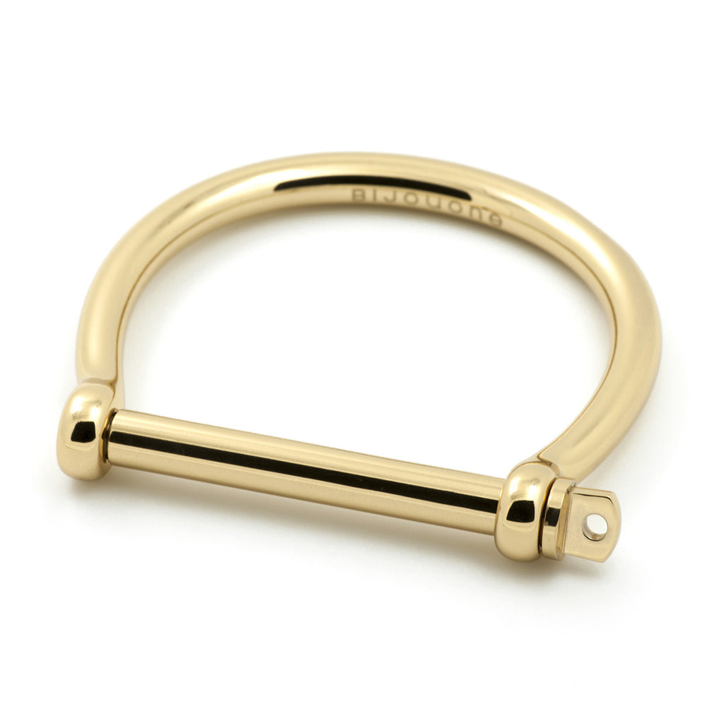 Classic Screw Cuff Bracelet, Gold - BIJOUONE