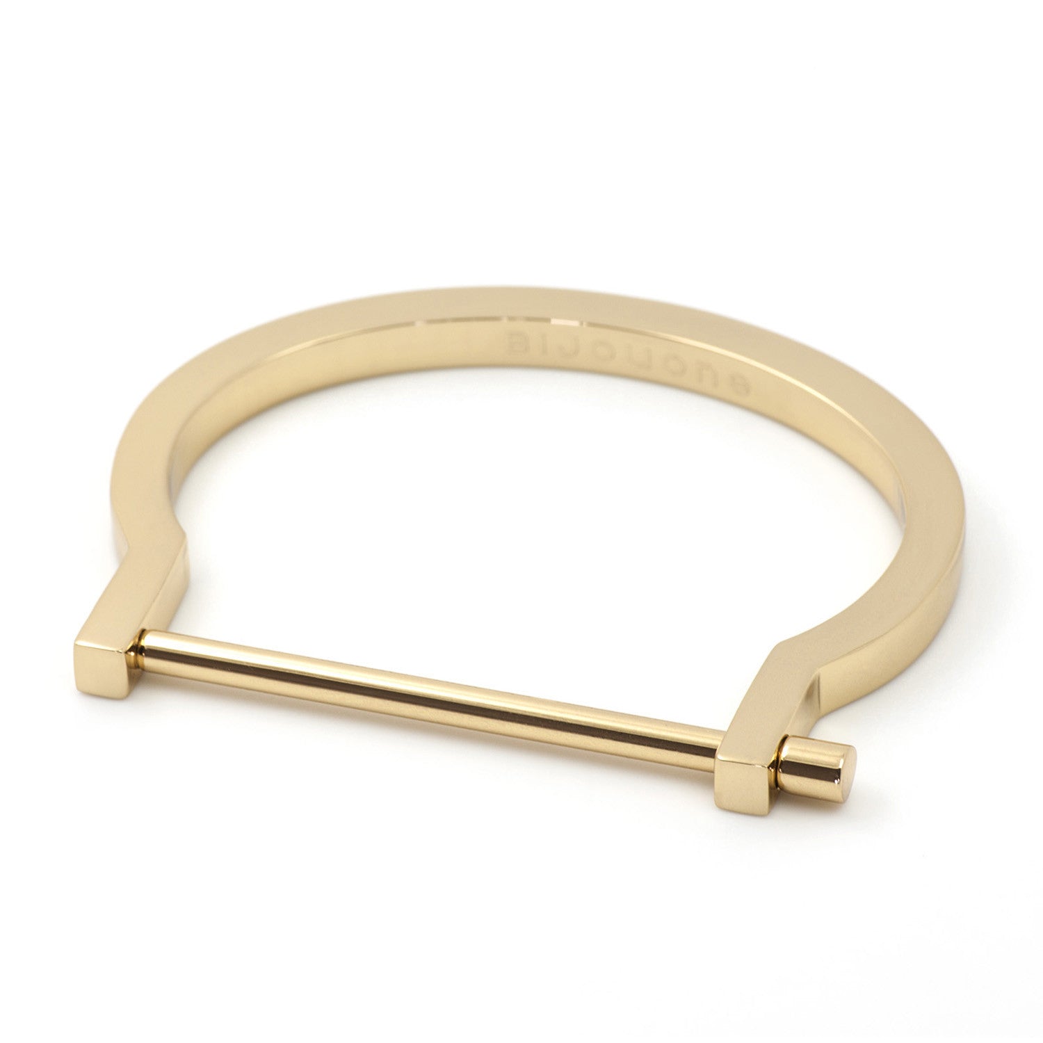 Modern Screw Cuff Bracelet, Gold - BIJOUONE