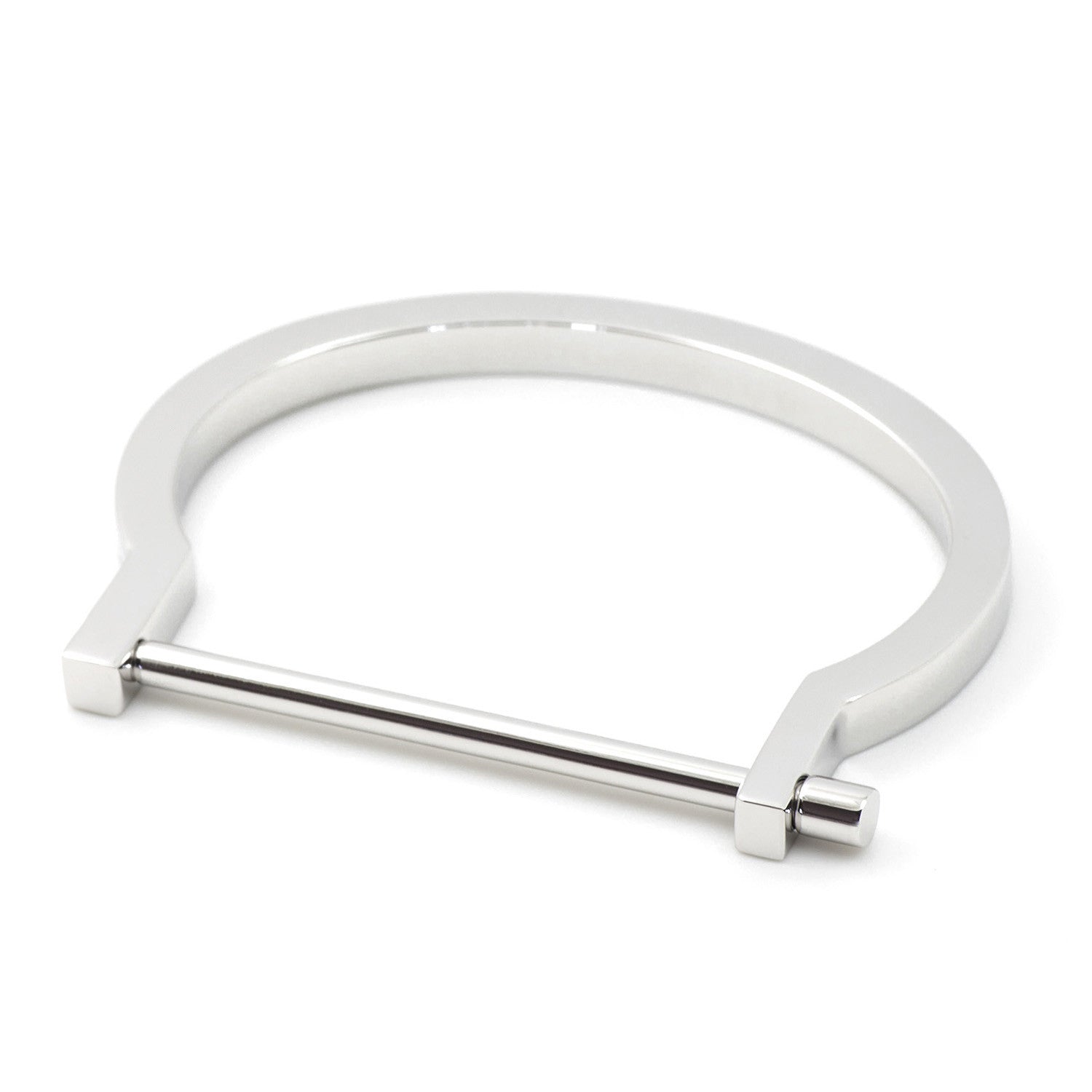Modern Screw Cuff Bracelet, Silver - BIJOUONE
