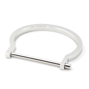Modern Screw Cuff Bracelet, Silver - BIJOUONE