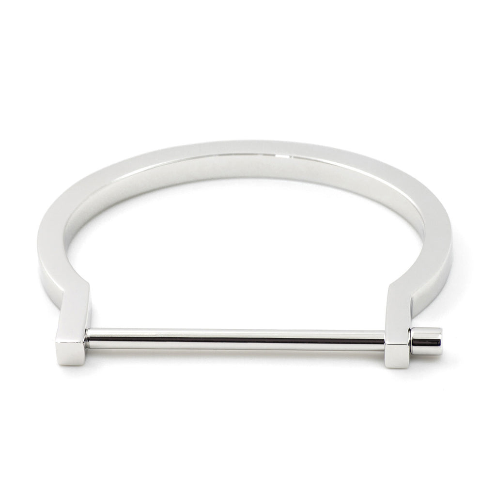Modern Screw Cuff Bracelet, Silver - BIJOUONE