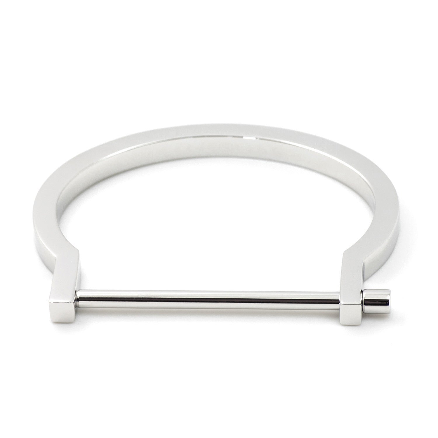 Modern Screw Cuff Bracelet, Silver - BIJOUONE