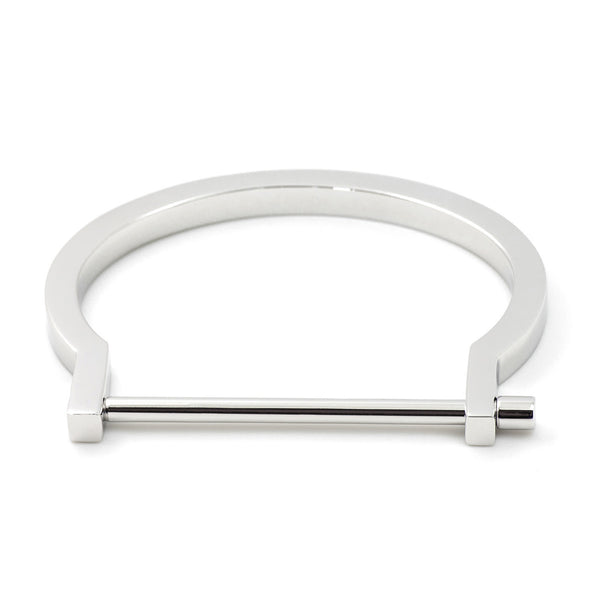 Modern Screw Cuff Bracelet, Silver - BIJOUONE