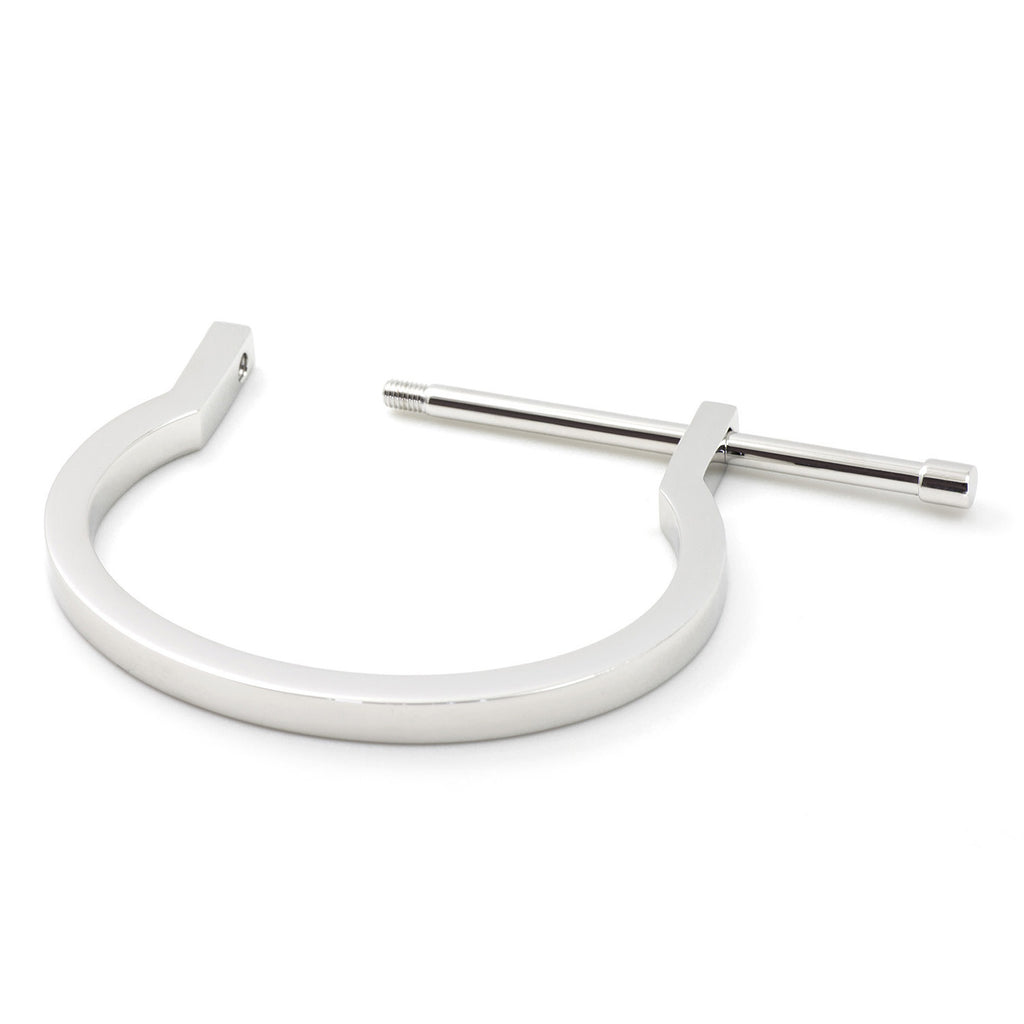 Modern Screw Cuff Bracelet, Silver - BIJOUONE