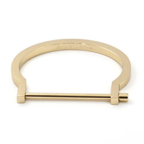Modern Screw Cuff Bracelet, Gold - BIJOUONE