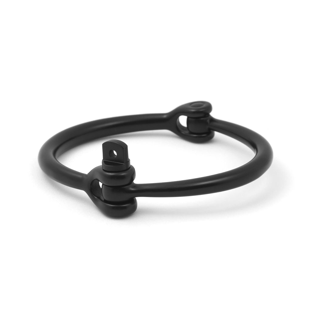 Reeve Screw Cuff Bracelet, Matte Black - BIJOUONE