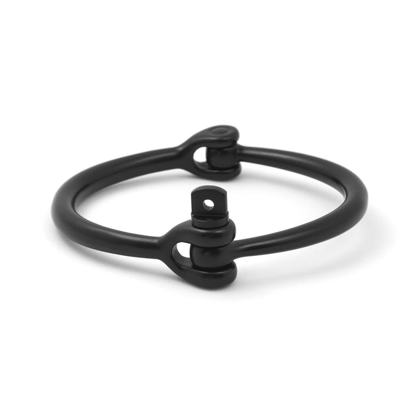 Reeve Screw Cuff Bracelet, Matte Black - BIJOUONE