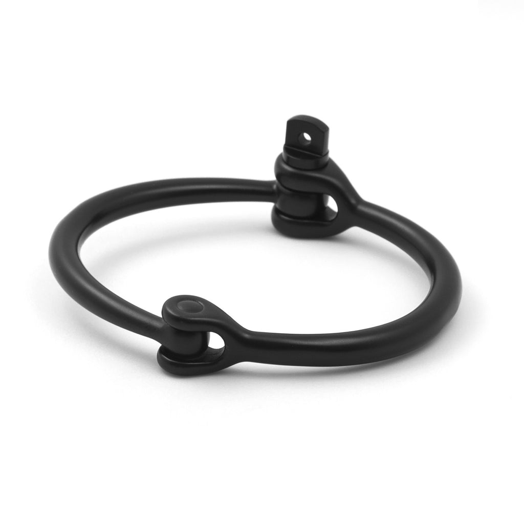 Reeve Screw Cuff Bracelet, Matte Black - BIJOUONE