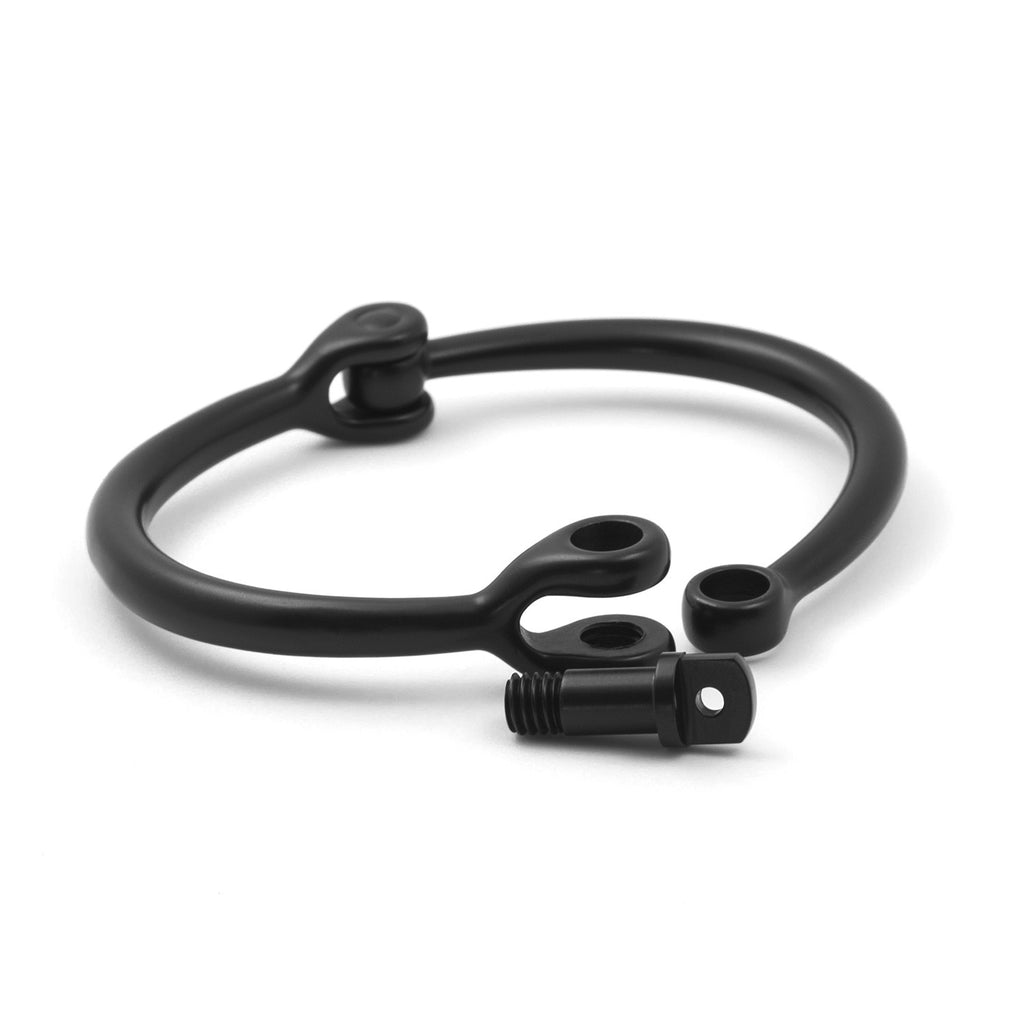 Reeve Screw Cuff Bracelet, Matte Black - BIJOUONE