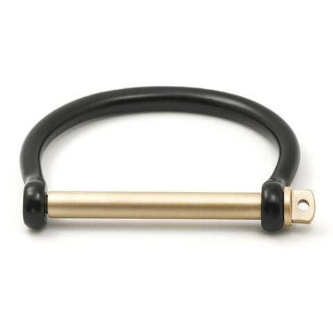 Classic Screw Cuff Bracelet, Black/Gold - BIJOUONE