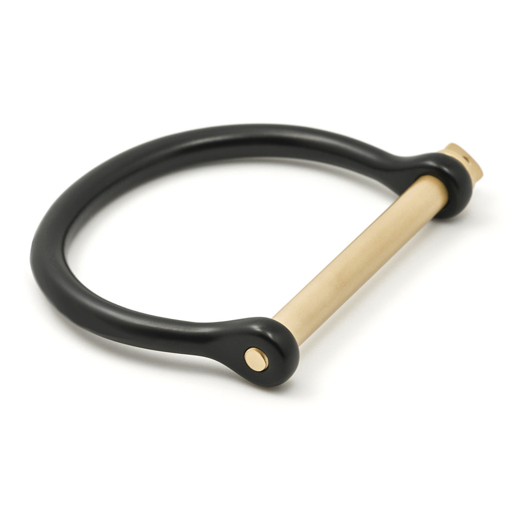 Classic Screw Cuff Bracelet, Black/Gold - BIJOUONE