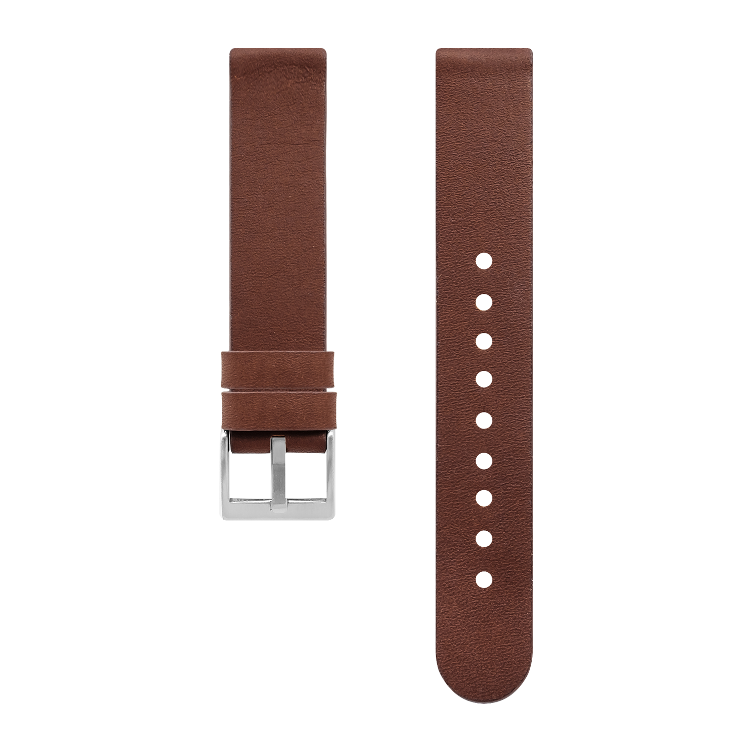 Calf Leather Watch Strap, 18mm, Coffee - BIJOUONE